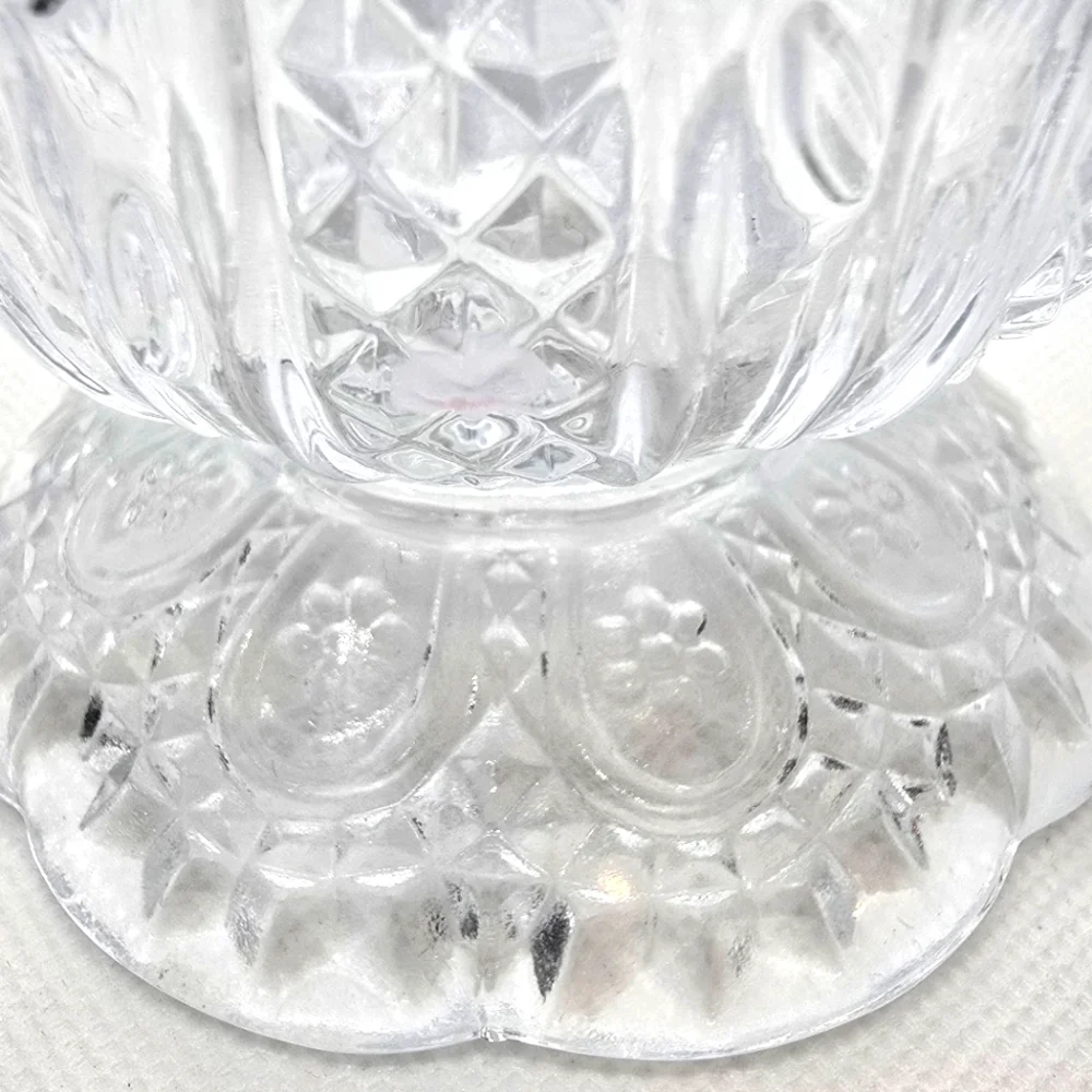 Vintage Floral Avon Glass Candle Holder Bud Vase Candy Dish Clear Glass